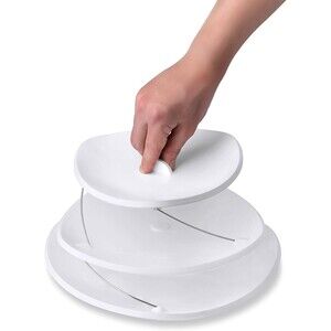 Masirs Collapsible 3-Tier Party Tray:Decorative Design Folds for Minimal Storage